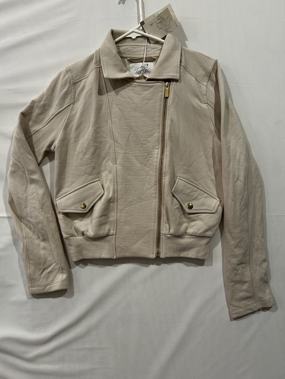Grey State Toni Moto Jacket Full Zip Terry Sweartshirt Womens. Size: M